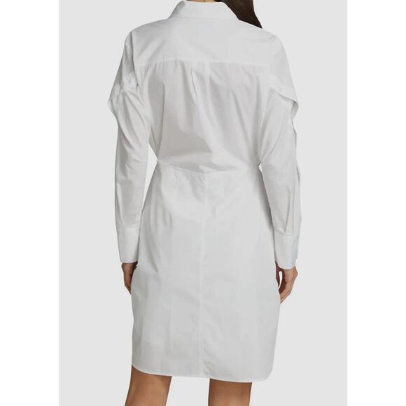 Derek Lam 10 Crosby Charlotte Cotton Waist-Tie Shirt Dress Unique Sleeve - Picture 5 of 16